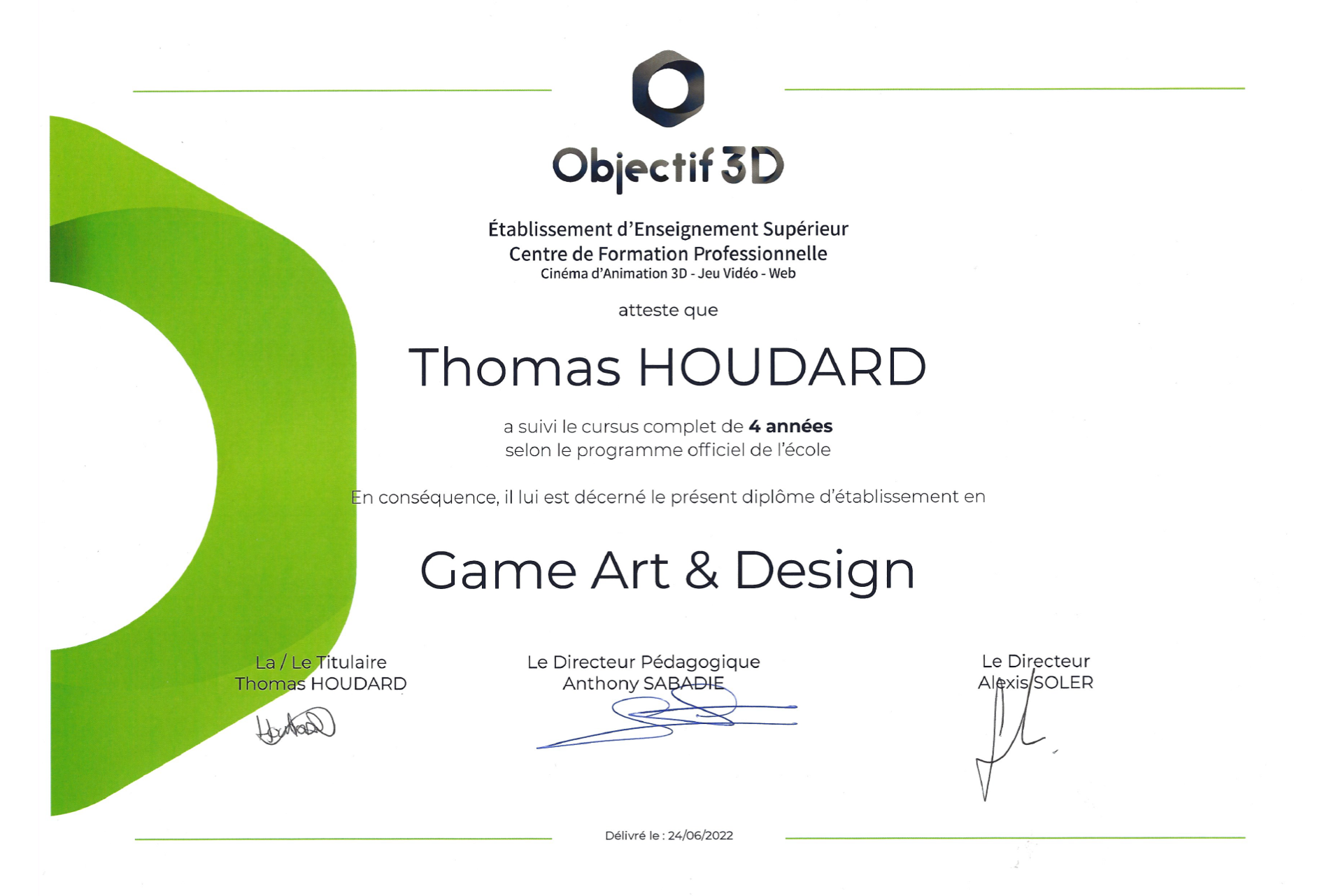 Certificat 3D