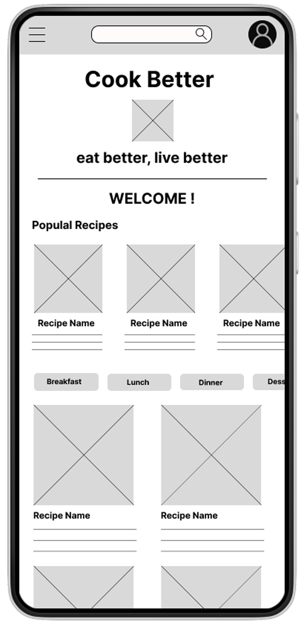 Prototype basse fidélité mobile