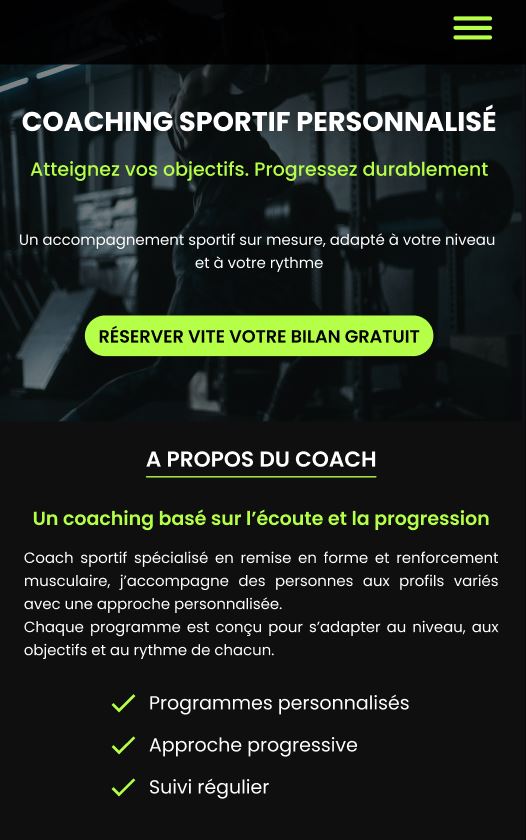 Coach sportif - mobile