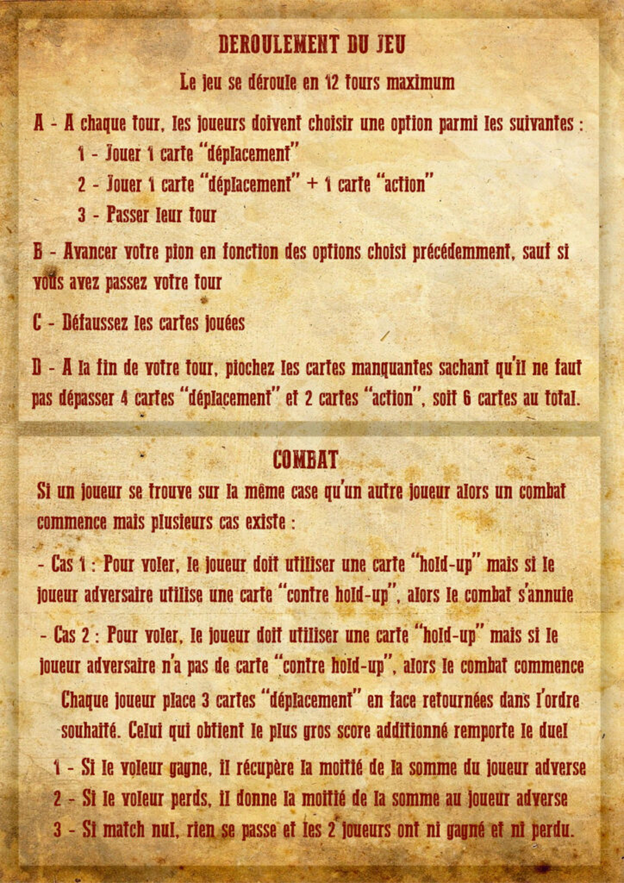 Règles Hold-Up page 2
